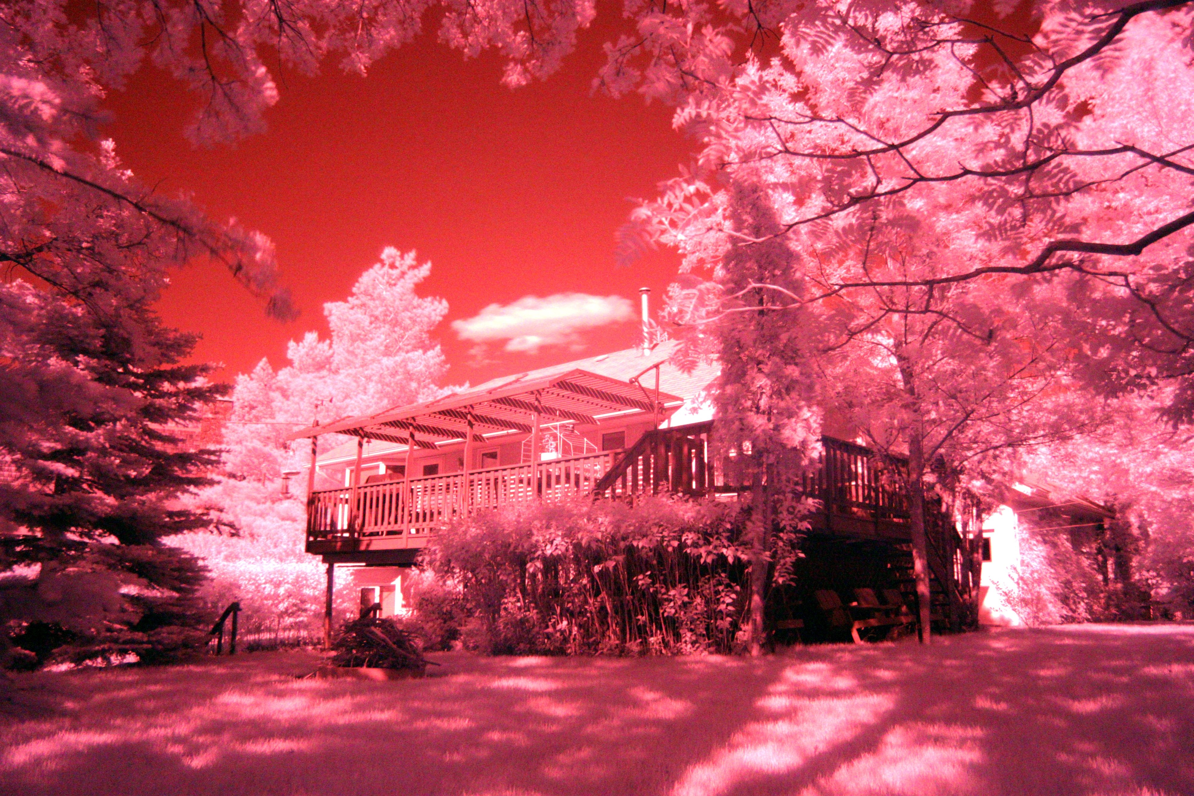 Infrared Photography Modern House 4k Ultra HD Wallpaper