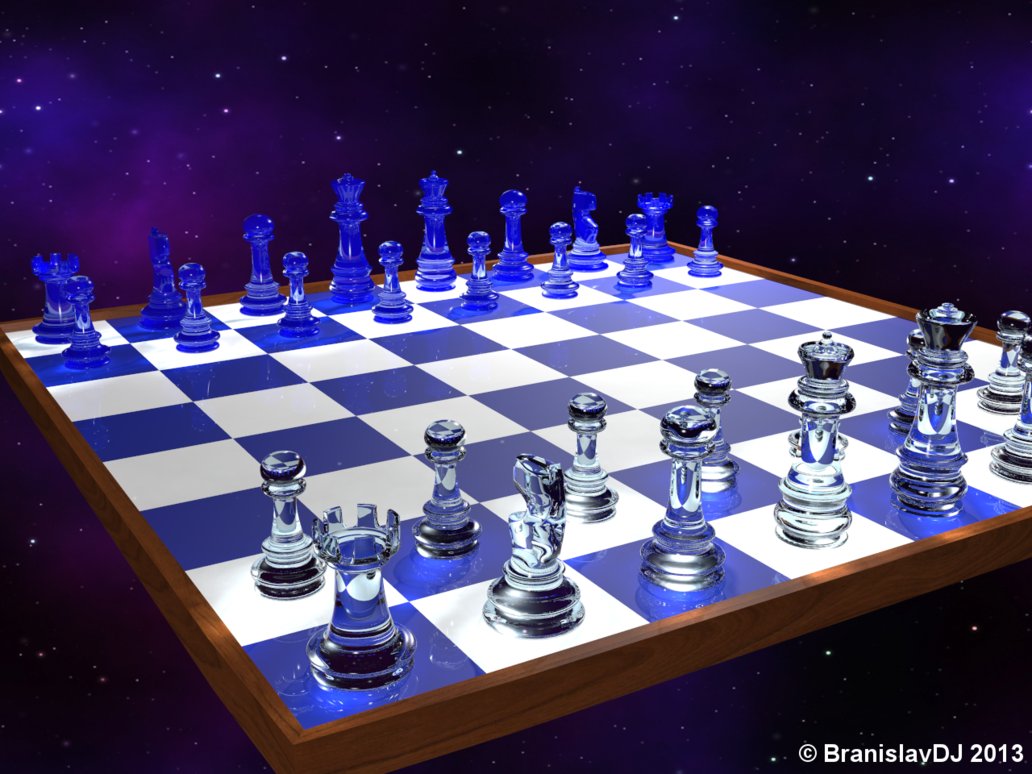 Glass Chess Board Wallpaper 3d By