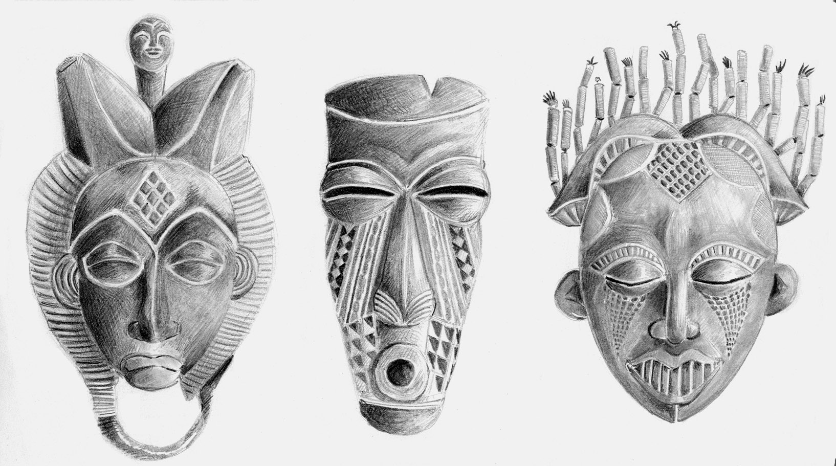 How To Draw Simple African Masks