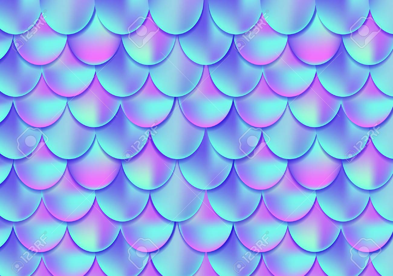 Holographic Mermaid Tail Card Or Background Mesh Gradient