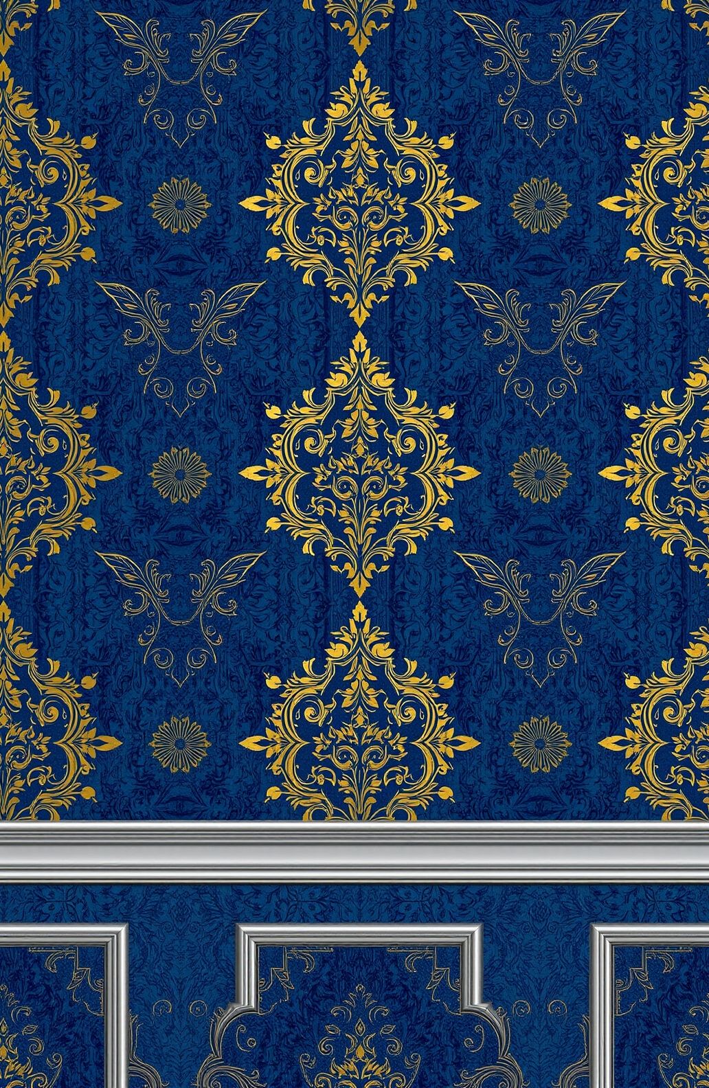 Royal Blue And Gold Wallpaper