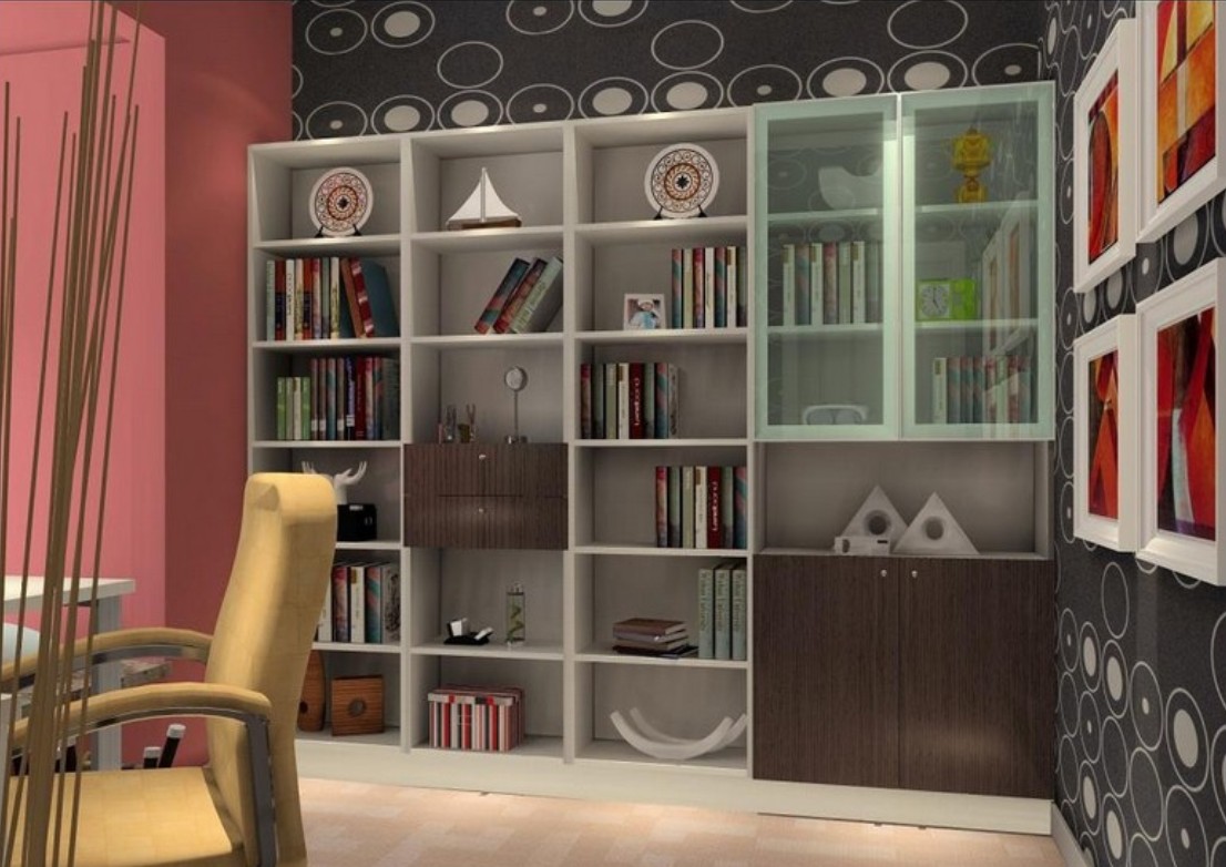 Bookcase Wallpaper Study Room And For Elegant