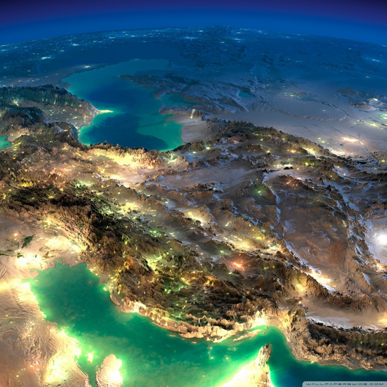 Very Nice Satellite Image Of Iran 4k HD Desktop Wallpaper For