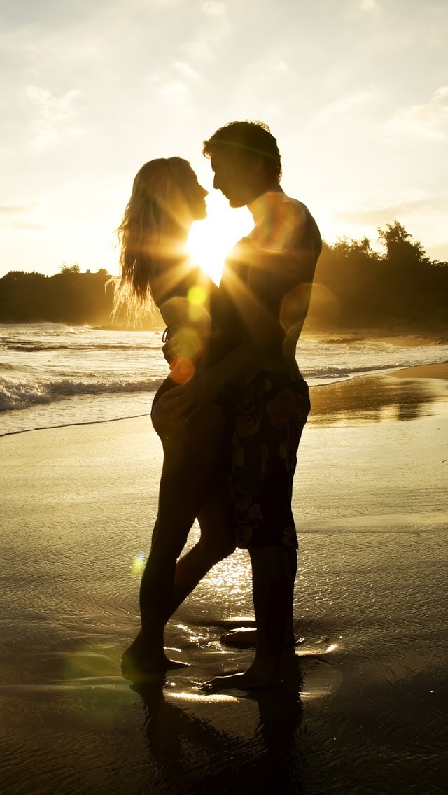 Romantic Couple At Twilight Wallpaper iPhone