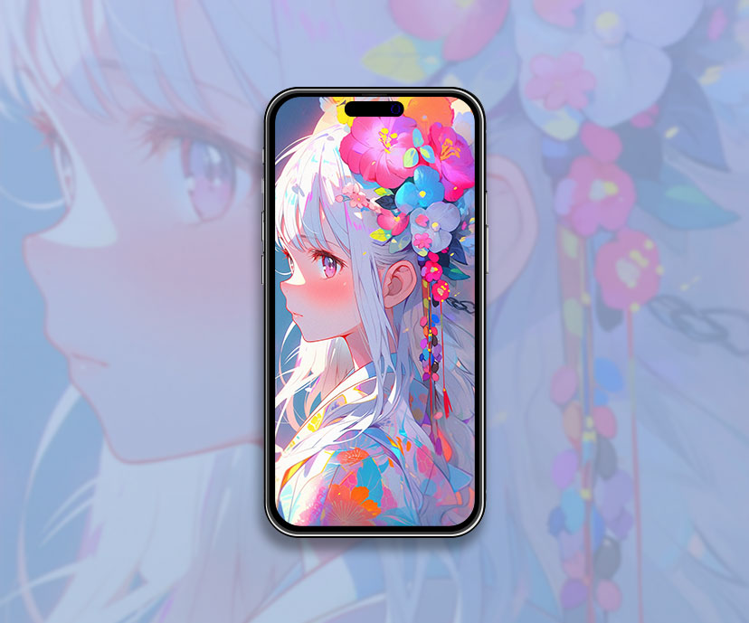 Anime Girl On Phone Wallpaper