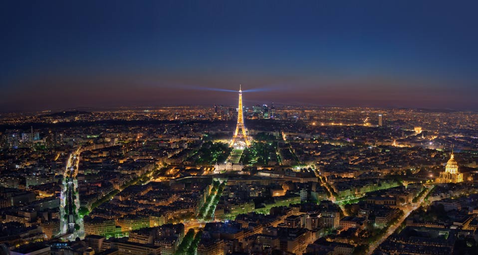 Bing Images   Paris Skyline   Night falls on Paris the famously well