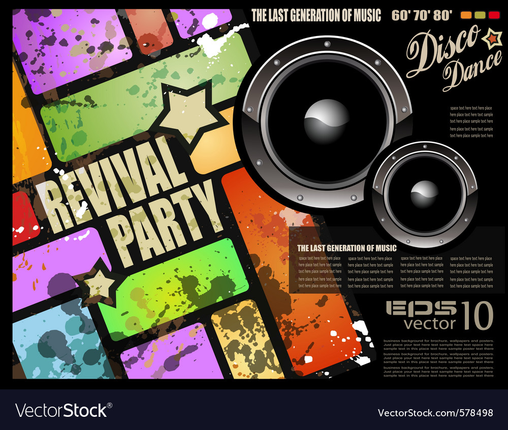 Retro disco party Royalty Free Vector Image   VectorStock