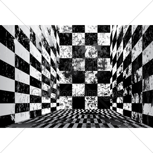 Checkered Black And White Wallpaper Border
