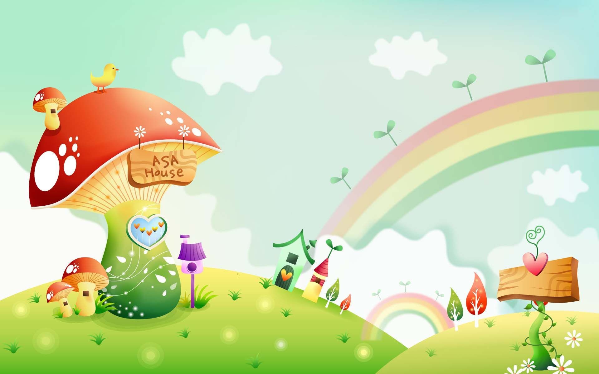 Mushroom House Beyond The Rainbow Spring Cartoon