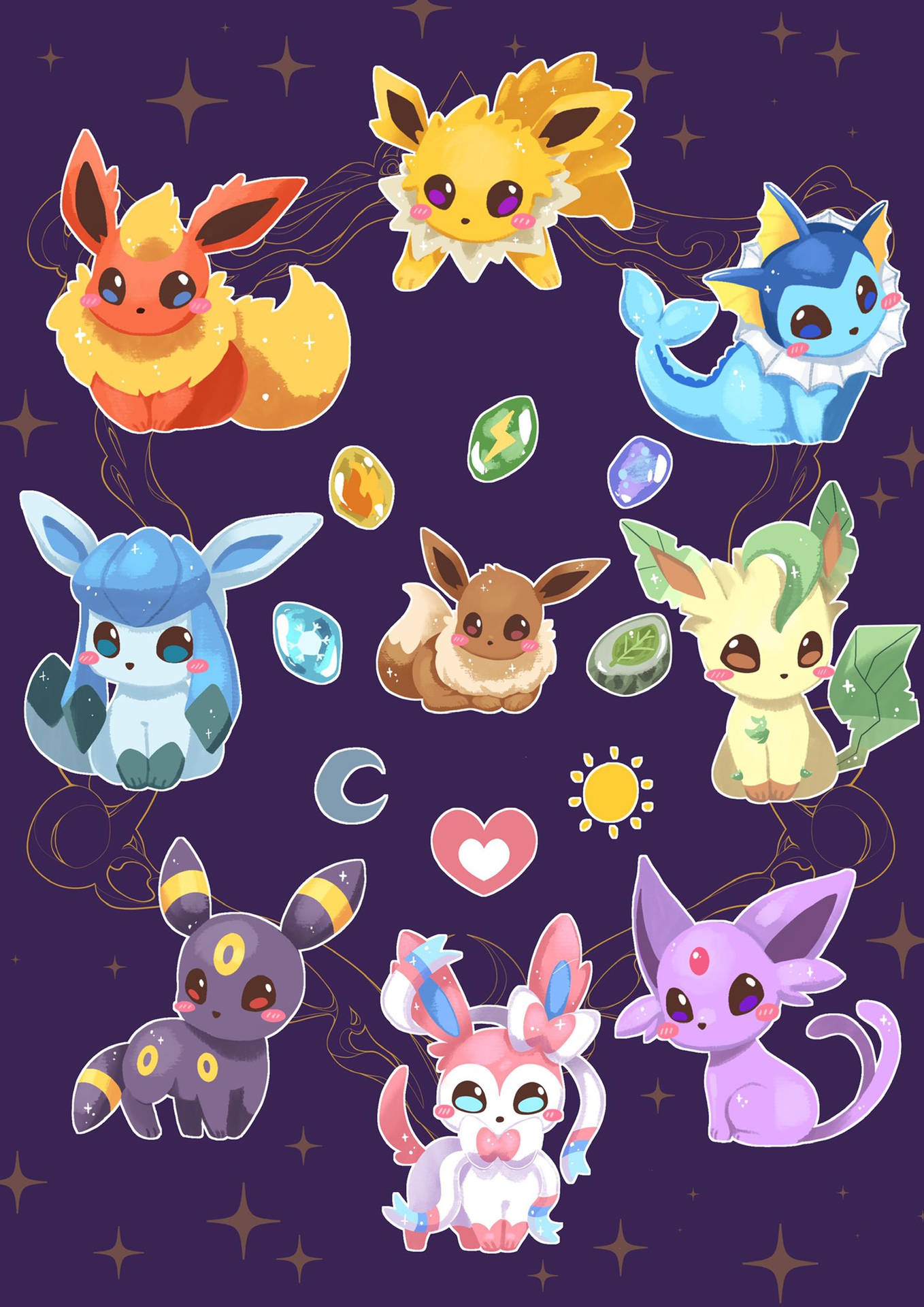 Eeveelutions Wallpaper HD Pokemon Eevee
