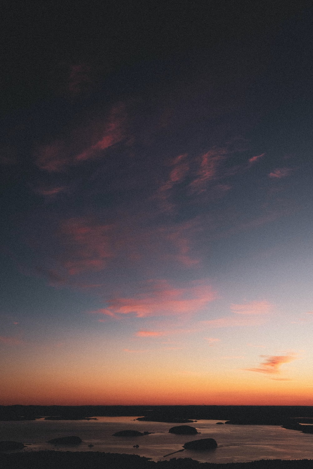 Blue And Orange Sky During Sunset Photo Image