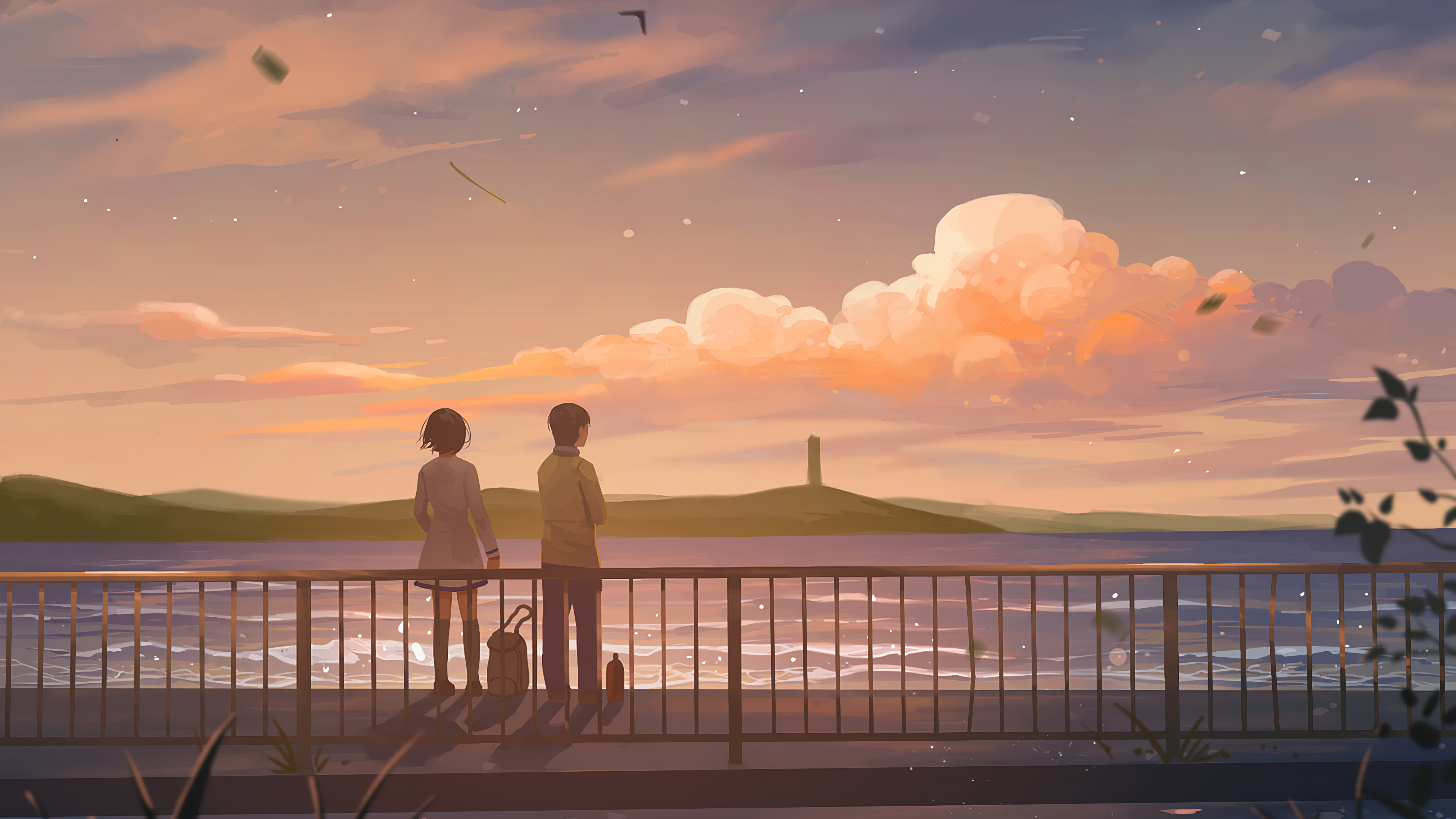 Anime Couple Lets Talk 4k HD Wallpaper Image