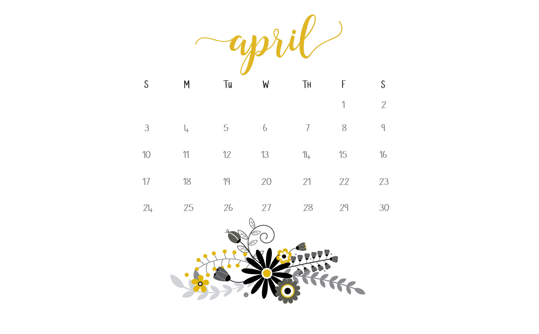 April Calendar Printables And Bies