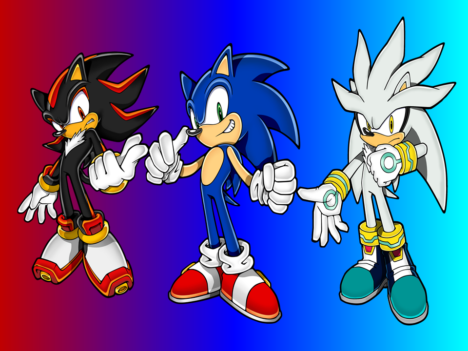 sonic and shadow and silver and knuckles super