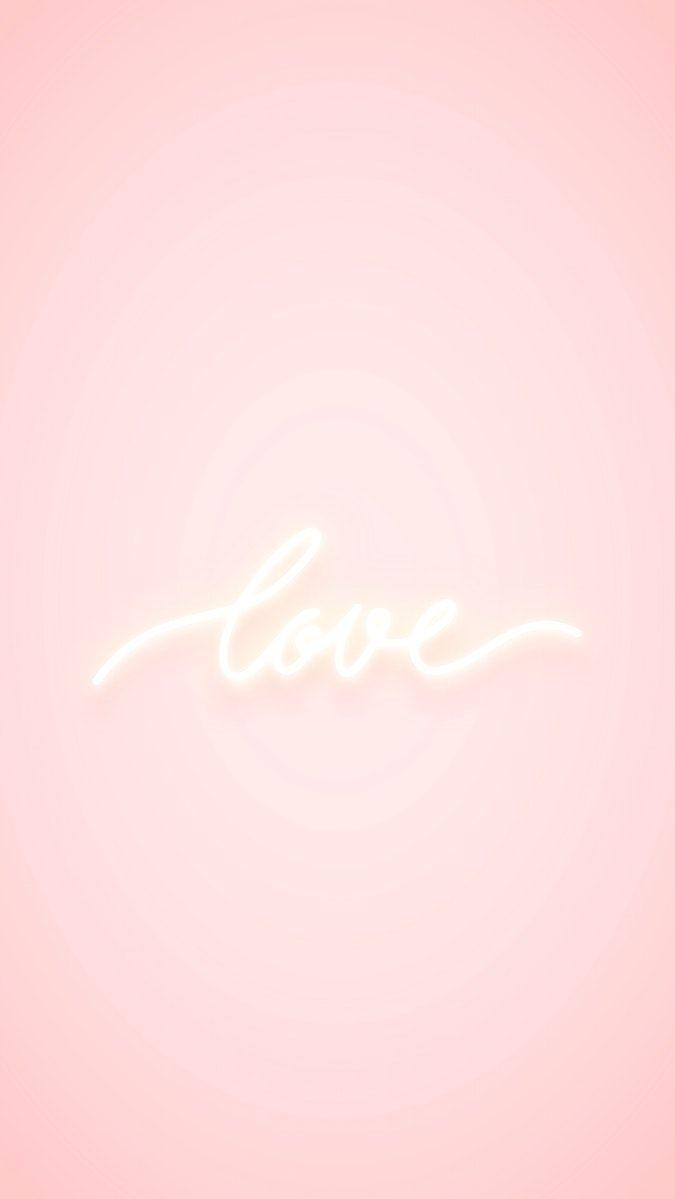 Love neon word on pink background vector premium image by