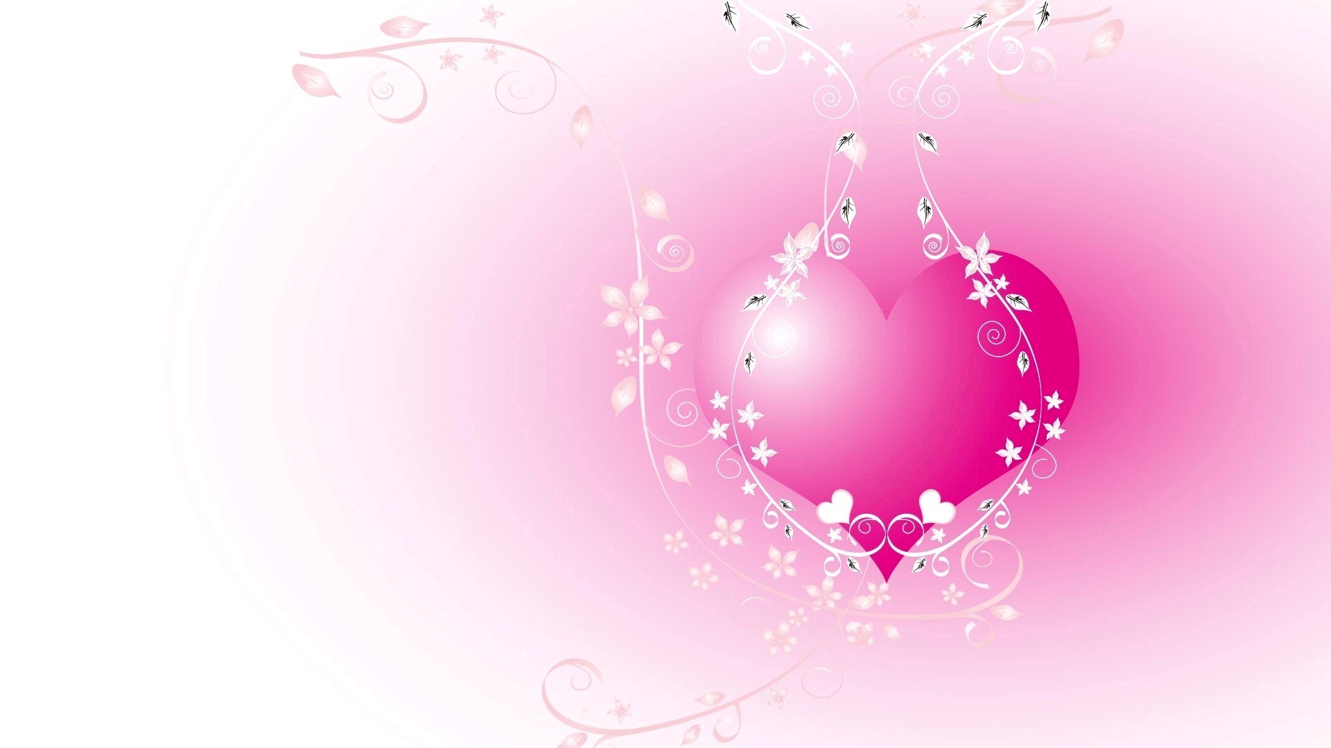 Pink Heart With White Vector Design HD Wallpaper