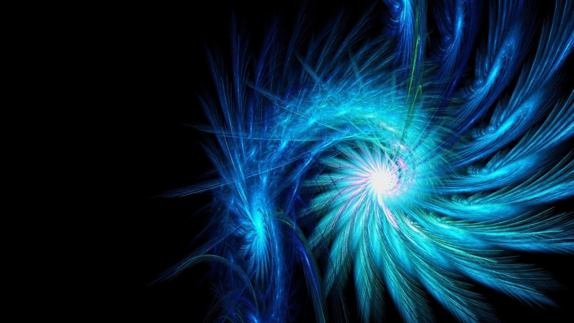 Abstract neon swirl on a black background