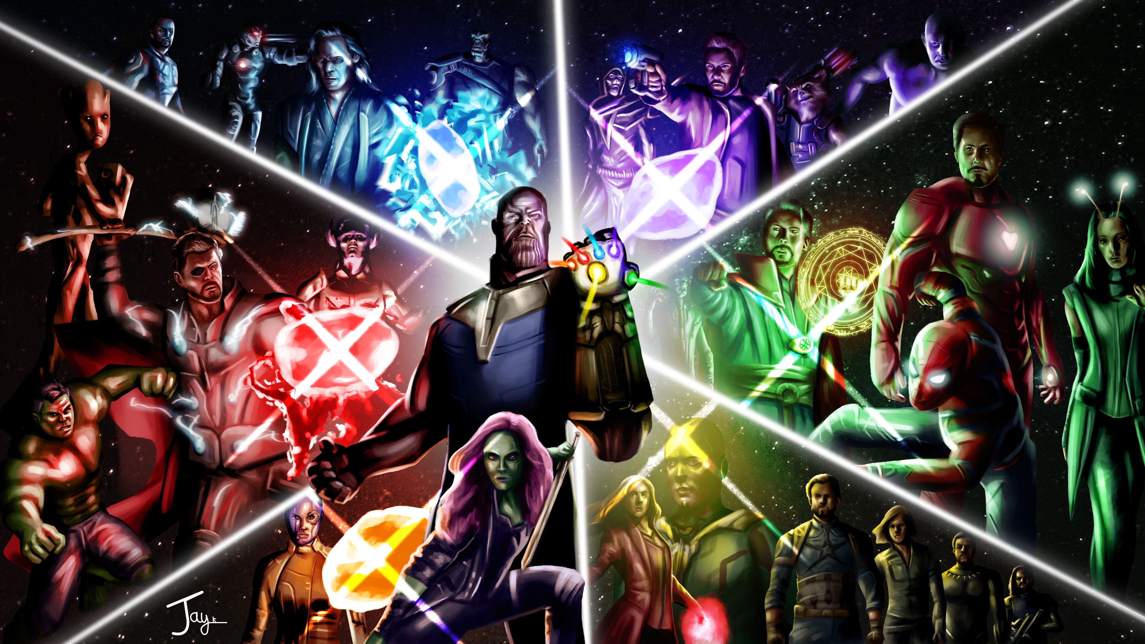 Avengers Infinity War Poster Digital Painting 4k Movies Wallpaper
