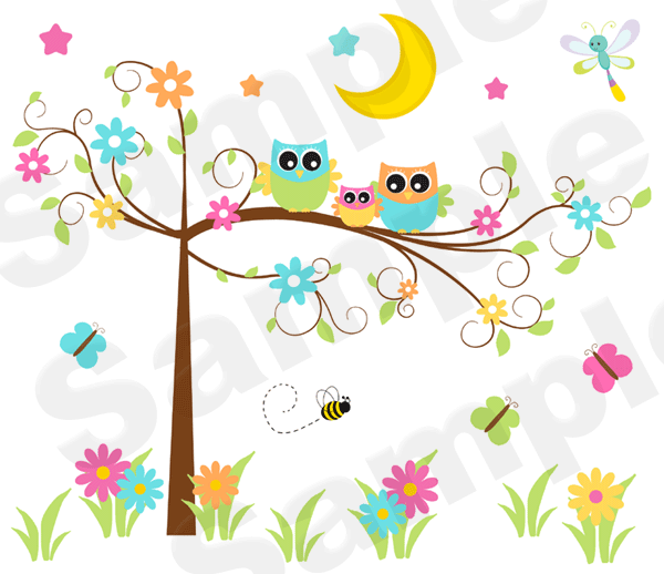 Owl Wallpaper For Kids Fancy Tree Wall Art Mural