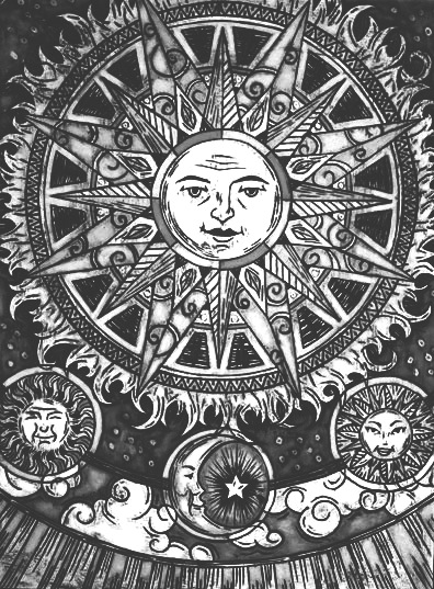 Art Trippy Hippie Boho Moon Psychedelic Sun Herperfectlife