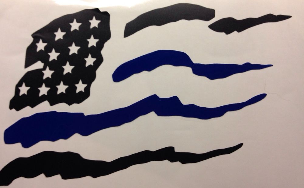 Thin Blue Line American Flag Usa Police Leo Sheriff Car Sticker Laptop