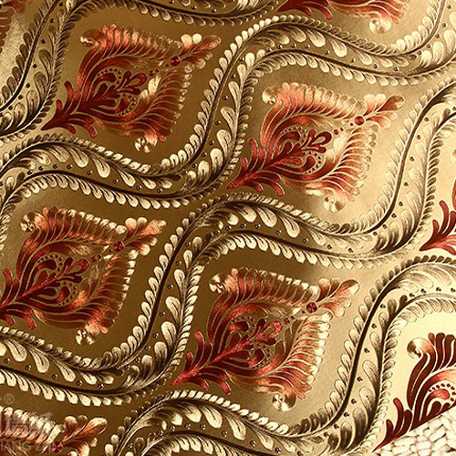Europe Luxury Glitter Golden Phoenix Foil Embossed Wallpaper Roll 3d