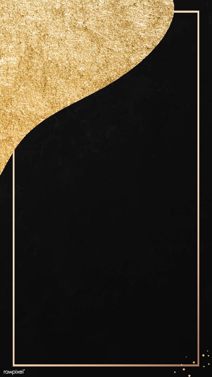 Gold Frame On Black And Golden Patterned Mobile Phone Wallpaper
