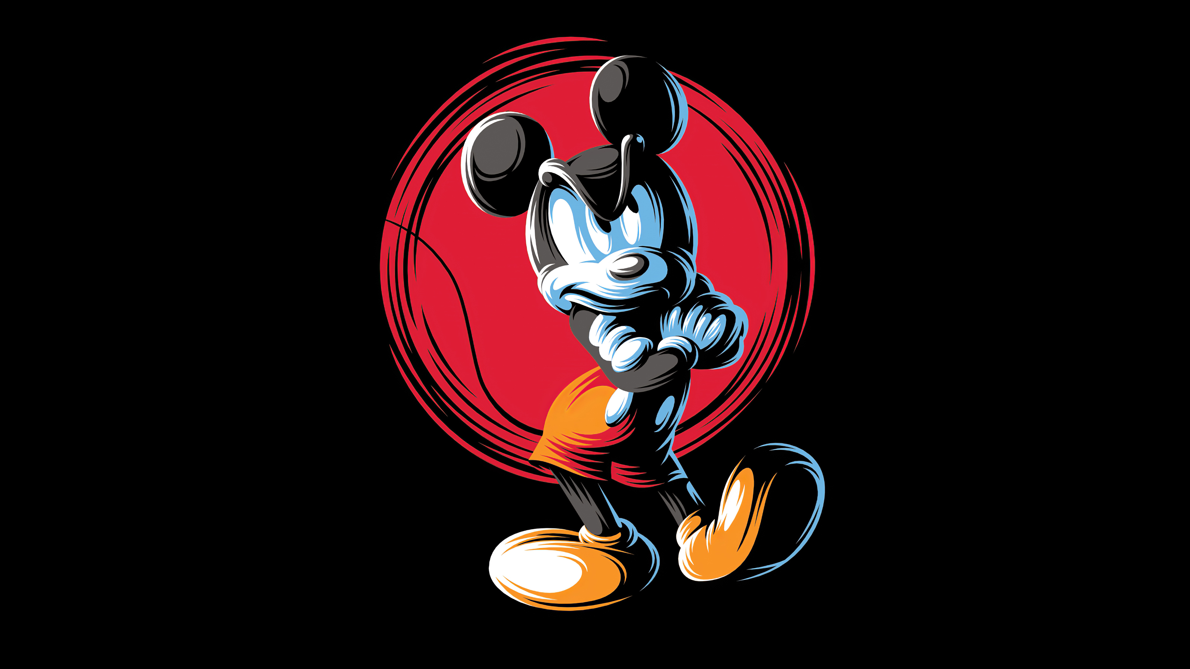 Mickey Mouse Minimal Art 4k Wallpaper HD Cartoons Image