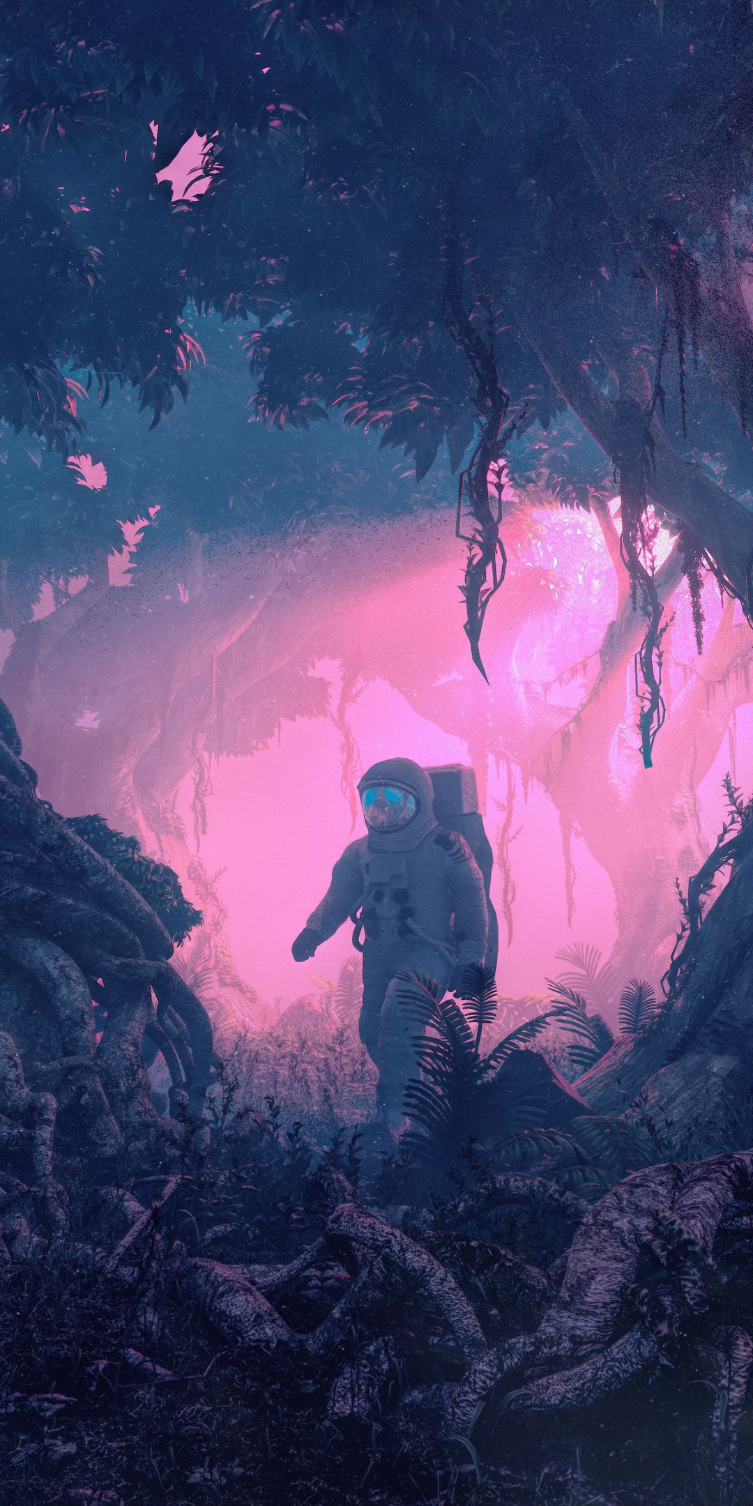 Astronaut Forest Fantasy Explorer Artwork Wallpaper