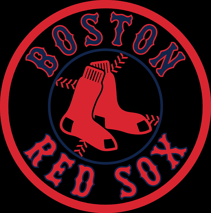HD Wallpaper Boston Red Sox Logotype Black Background No