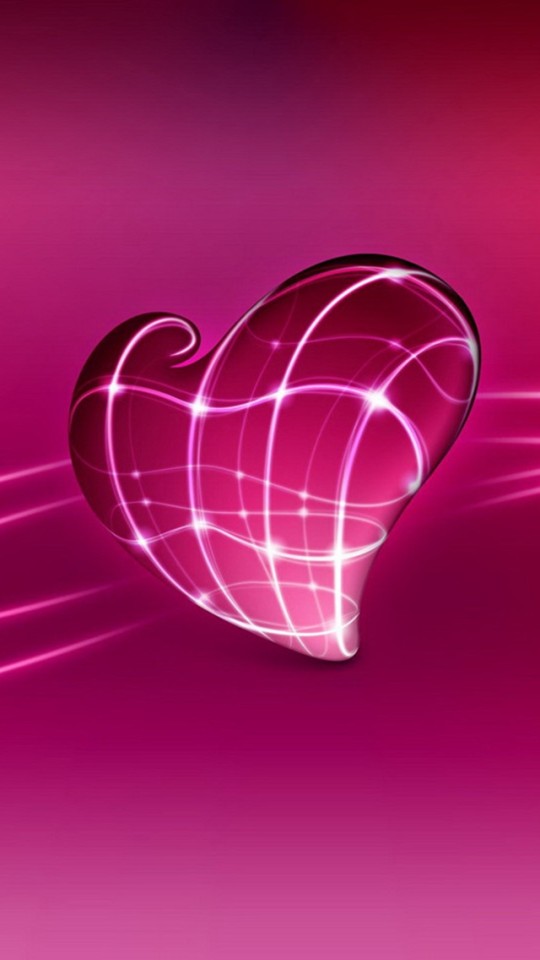 Pink Glossy Heart Wallpaper iPhone