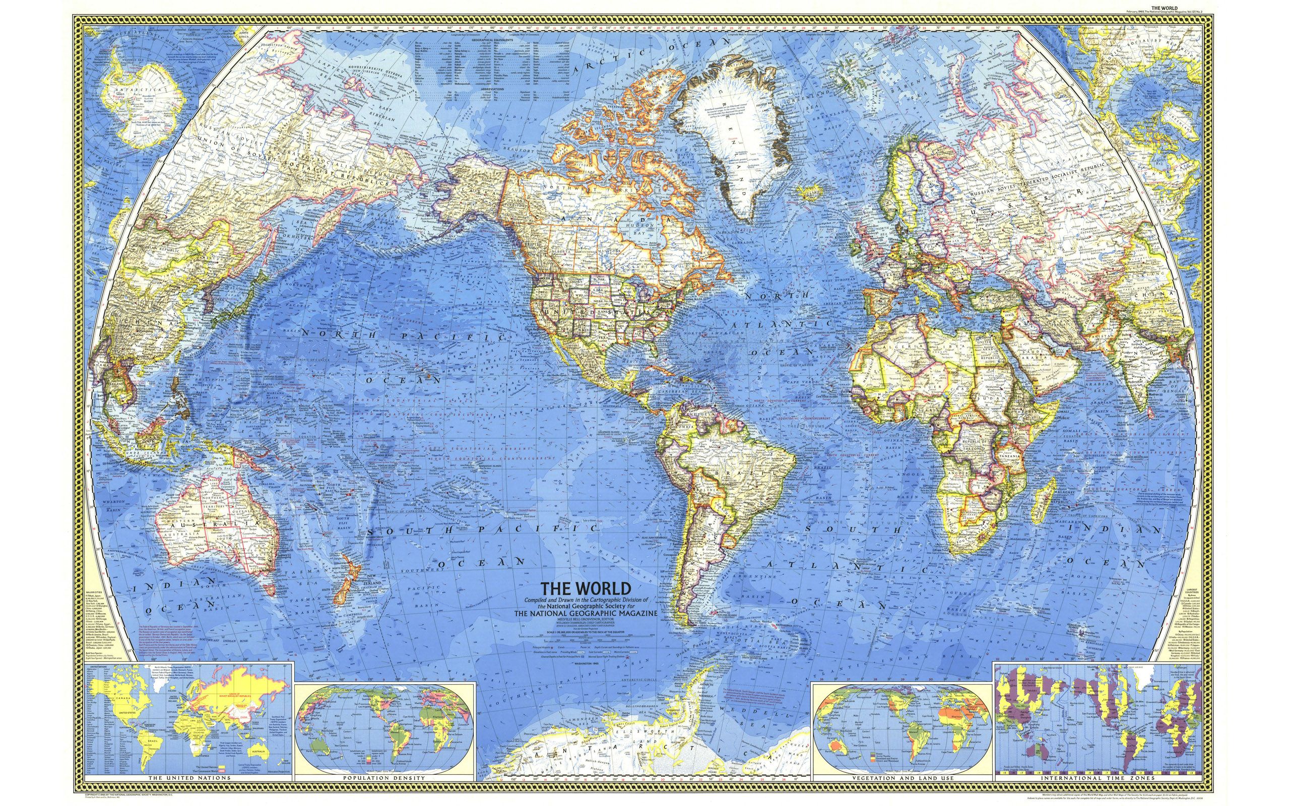 National Geographic World Map Wallpaper Art