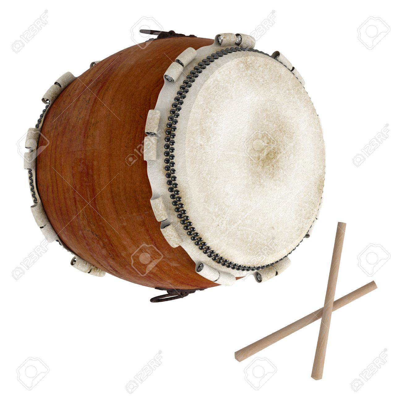 Taiko Isolated On White Background Stock Photo Picture And