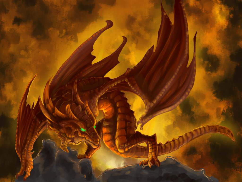 Cartoon Picture Fire Dragon Wallpaper