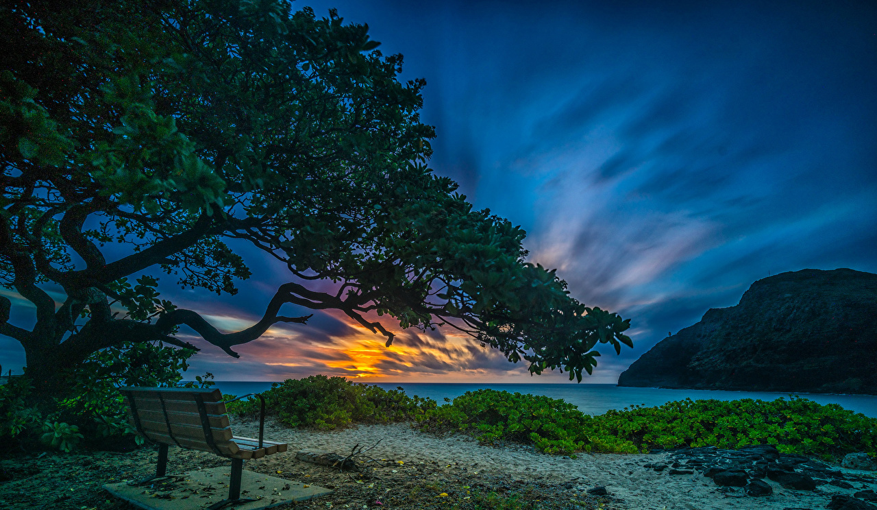 Image Hawaii Usa Makapuu Beach Waimanalo Nature Sky Tropics Sunrises