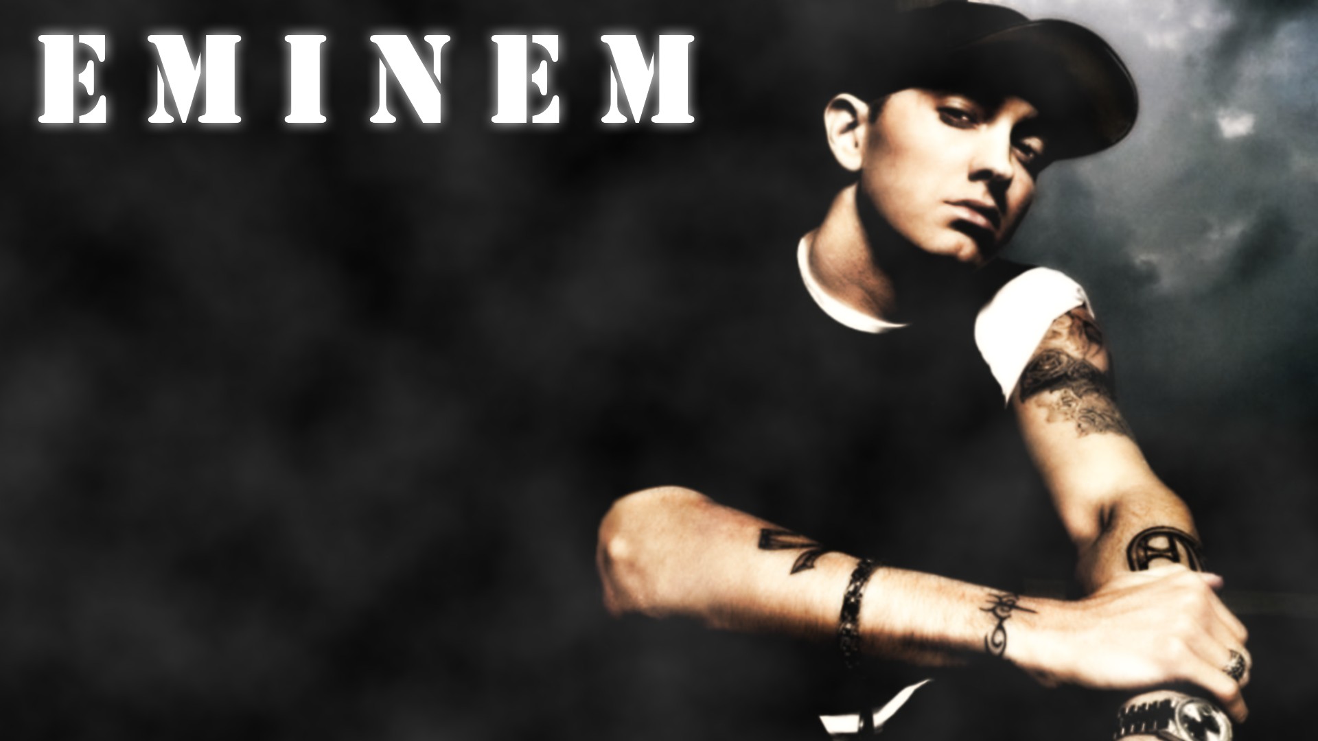 Eminem Black Full HD Desktop Wallpaper 1080p