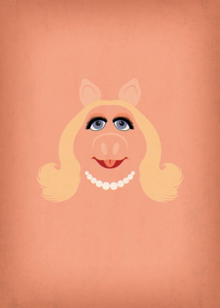 The Muppet Show Miss Piggy Minimalist Retro Style Home W