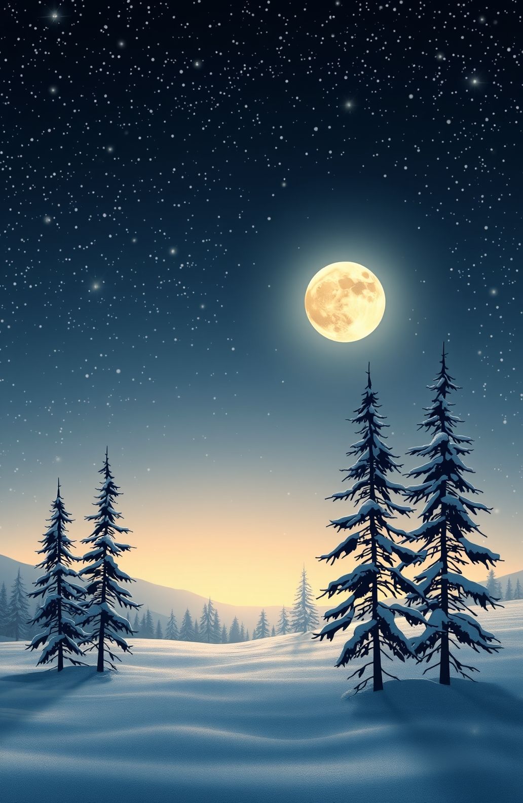 Winter Night Sky Wallpaper