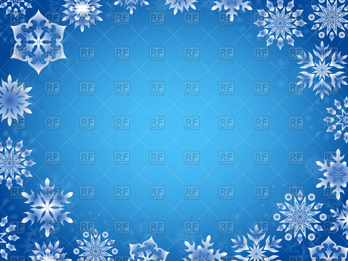 Oval Frame Of Snowflakes On Blue Background Vector Image