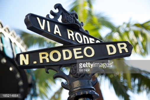 Rodeo Drive Sign With Palm Trees In Beverly Hills Stock Photo Getty
