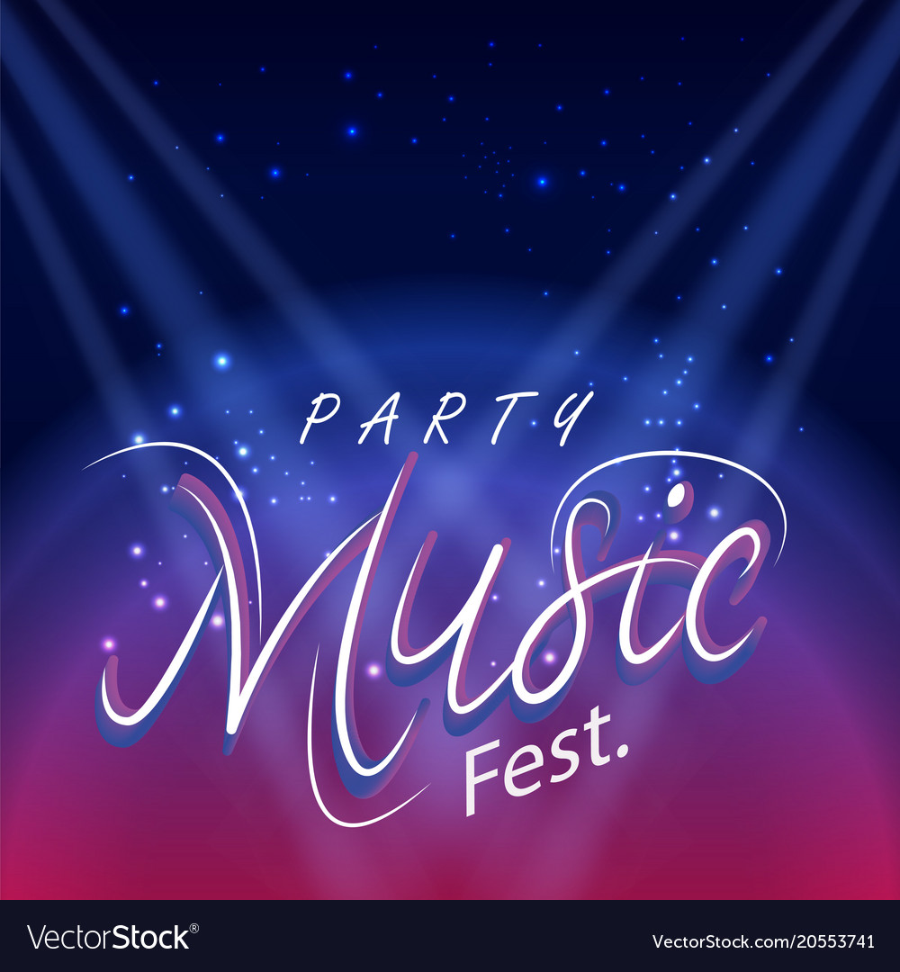Party music fest spot light blue background Vector Image