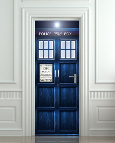 Door Sticker Tardis Doctor Who Police Box Mural Decole