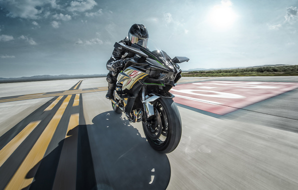 Wallpaper Kawasaki Ninja H2r Speed Track Power Moto Motorcycle