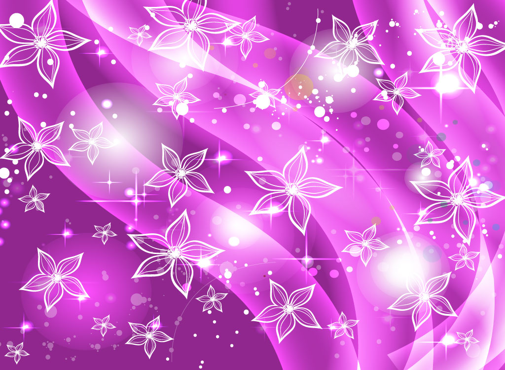 White Flower Purple Background For Your