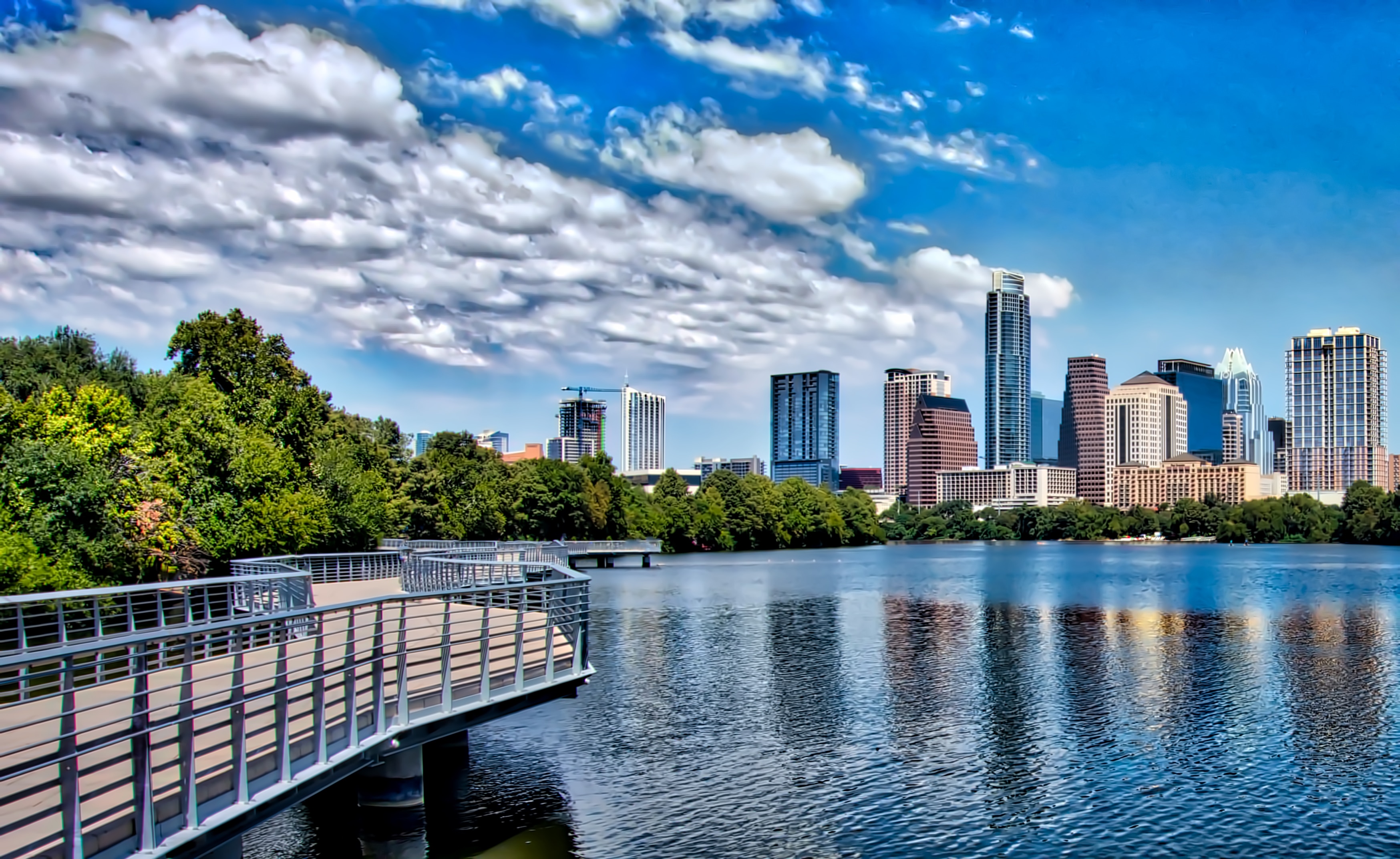 Town Lake Boardwalk Austin Tx Image