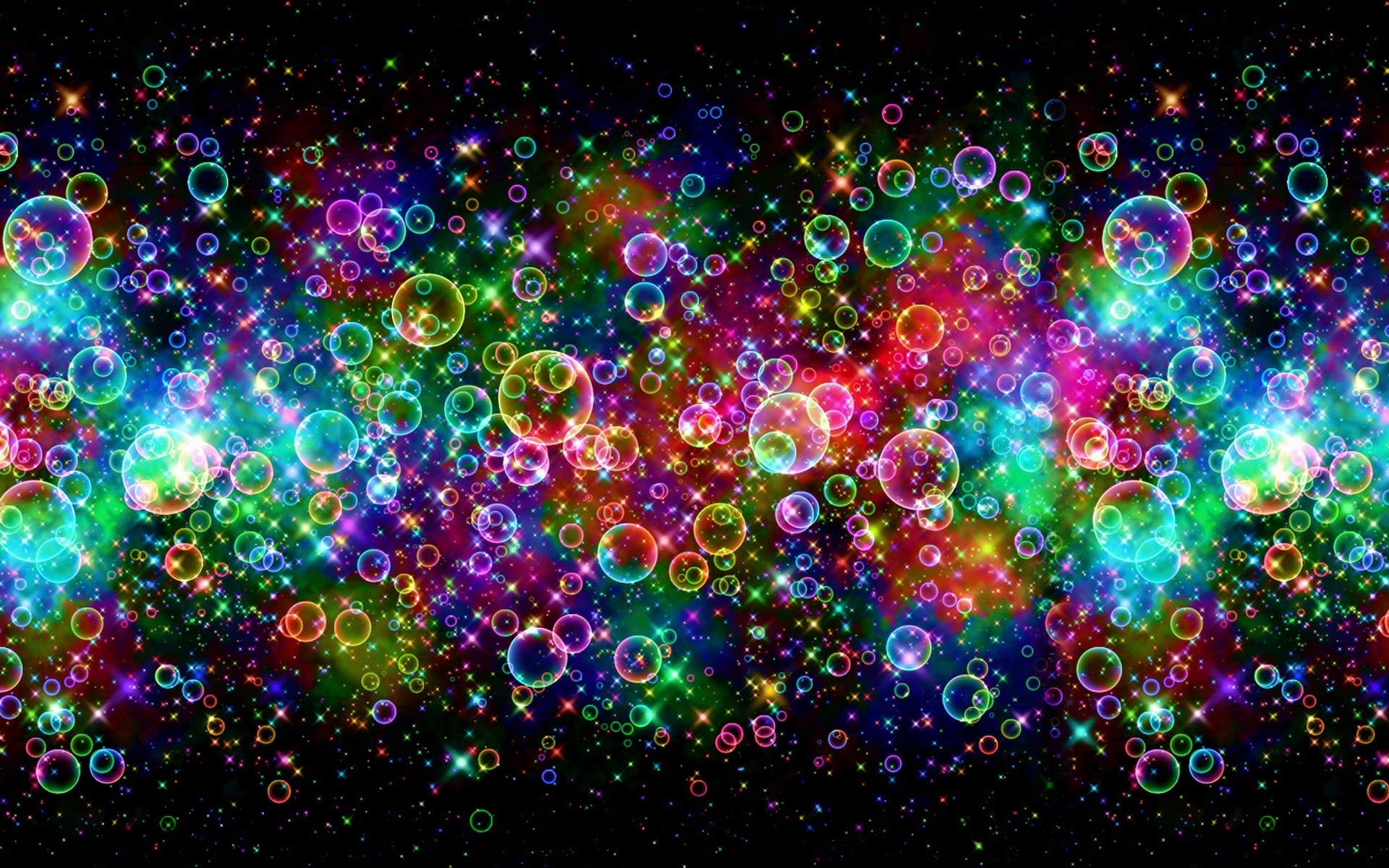 Psychedelic Rainbow Bubbles Sfondi Desktop