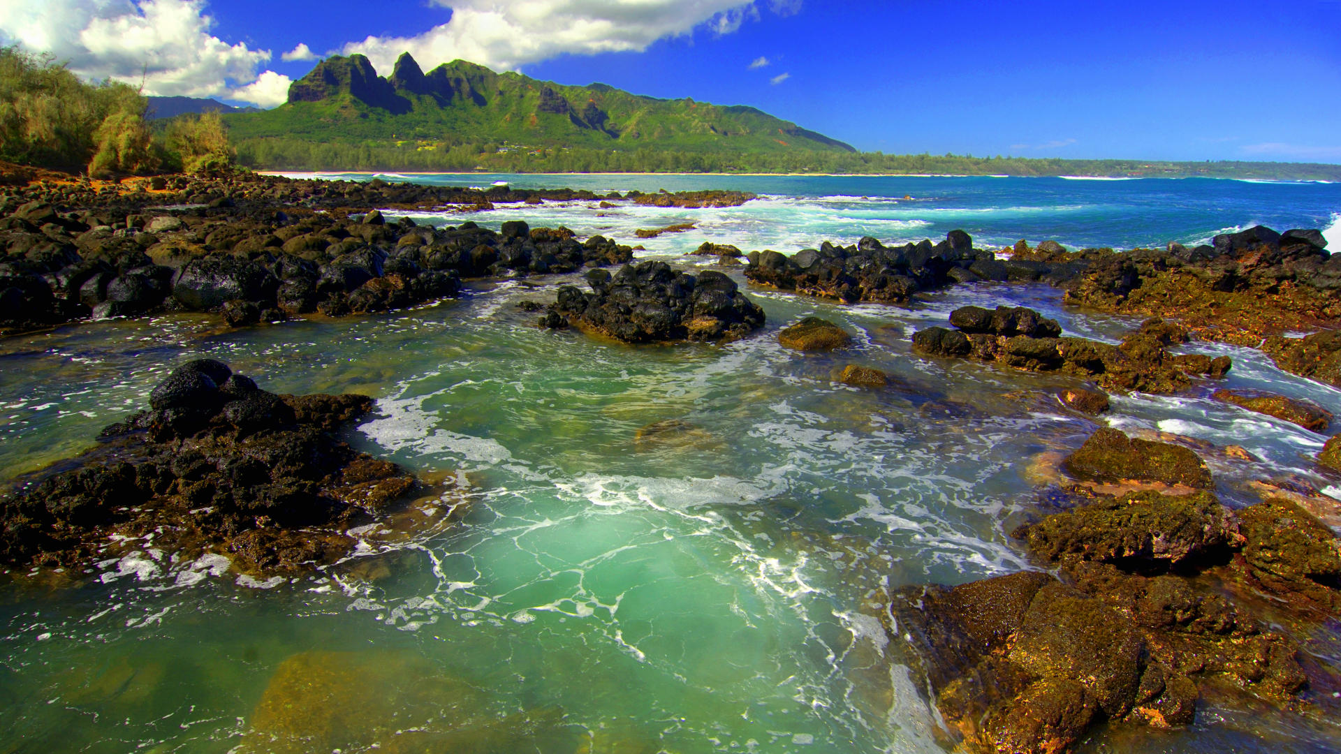 Background Kong Mountain Seascape Kauai Cool Background