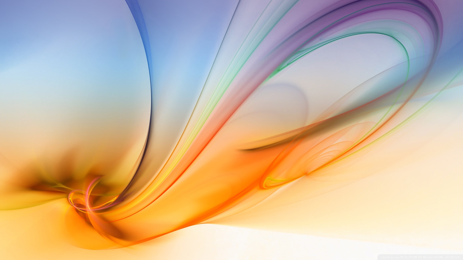 Abstract Aurora Purple And Orange 4K HD Desktop Wallpaper for