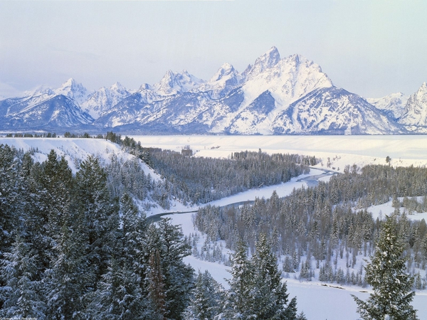 Snow Mountains Wyoming Wallpaper