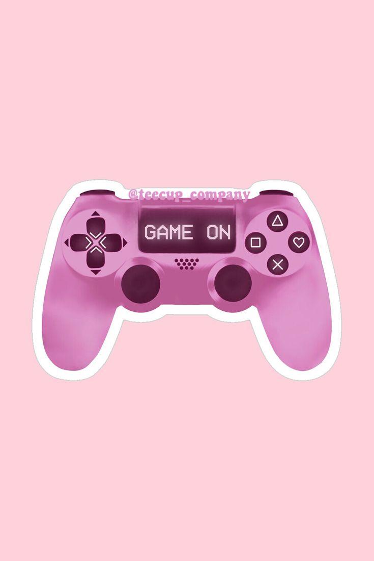 Pink Controller Game On Sticker By Teecuppany